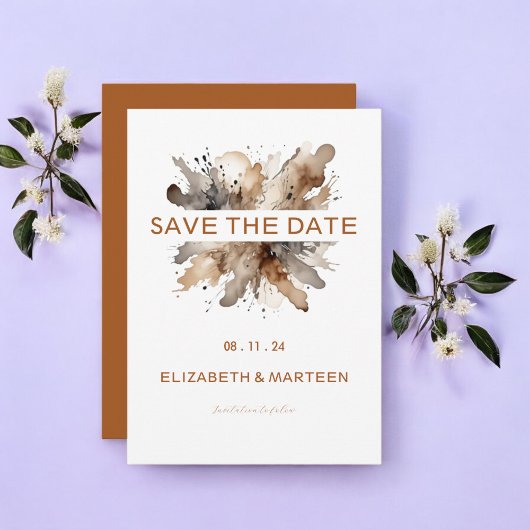 水パーソナライズされた色の秋結婚の 招待状