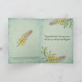 水パーソナライズされた色の緑の同情カード カード (内部)