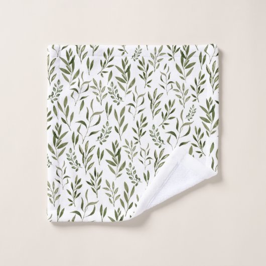 水パーソナライズされた色の緑の離れ バスタオルセット (ウォッシュタオル)