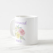 水パーソナライズされた色の花の花嫁 コーヒーマグカップ (正面左)
