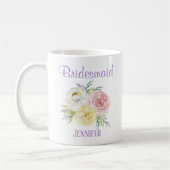 水パーソナライズされた色の花の花嫁 コーヒーマグカップ (左)