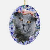 水パーソナライズされた色の花 セラミックオーナメント (右)