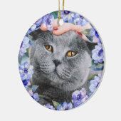 水パーソナライズされた色の花 セラミックオーナメント (左)