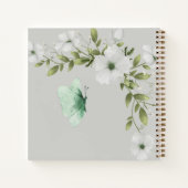 水パーソナライズされた色の蝶と花 ノートブック (裏面)