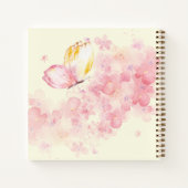 水パーソナライズされた色の蝶と花 ノートブック (裏面)