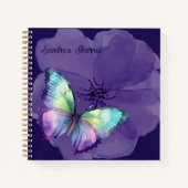 水パーソナライズされた色の蝶と花 ノートブック (正面)