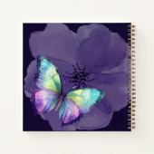 水パーソナライズされた色の蝶と花 ノートブック (裏面)