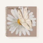 水パーソナライズされた色の蝶と花 ノートブック (正面)