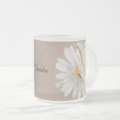 水パーソナライズされた色の蝶と花 フロストグラスマグカップ (正面右)