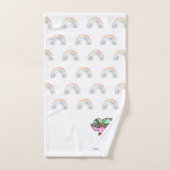 水パーソナライズされた色の象の虹 バスタオルセット (ハンドタオル)