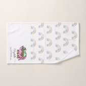 水パーソナライズされた色の象の虹 バスタオルセット (ハンドタオル)