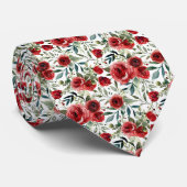 水パーソナライズされた色の赤いバラ ネクタイ (ロール)