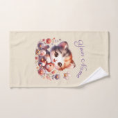 水パーソナライズされた色の遊子猫 ハンドタオル (ハンドタオル)