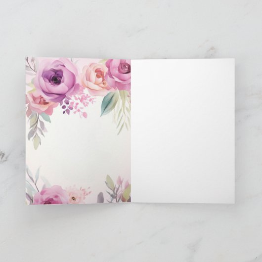 水パーソナライズされた色の願い カード (内部)