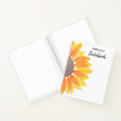 水パーソナライズされた色ひまわりスケッチブック ノートブック (内部)