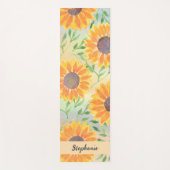 水パーソナライズされた色ひまわり葉の ヨガマット (正面)