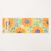 水パーソナライズされた色ひまわり葉の ヨガマット (正面(横))