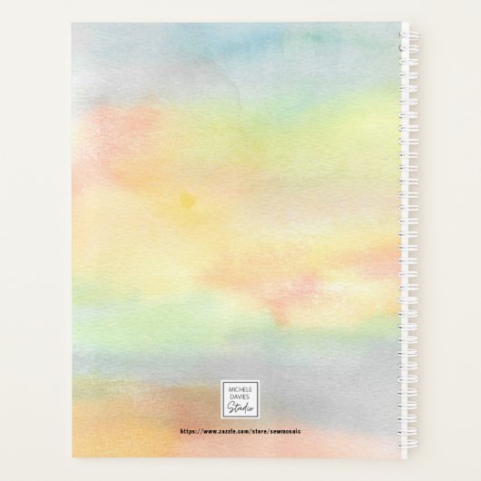 水パーソナライズされた色ひまわり2023 プランナー手帳 (裏面)