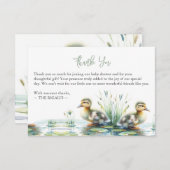 水パーソナライズされた色アヒルありがとう サンキューカード (正面/裏面)