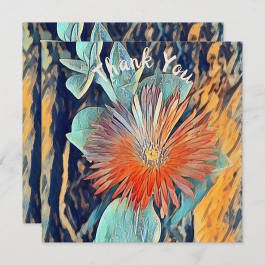 水パーソナライズされた色アートテーブルローズありがとう カード (正面/裏面)