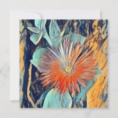 水パーソナライズされた色アートテーブルローズありがとう カード (裏面)