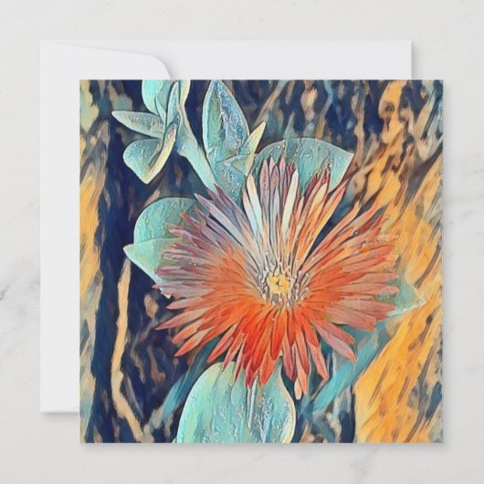 水パーソナライズされた色アートテーブルローズありがとう カード (裏面)