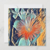 水パーソナライズされた色アートテーブルローズありがとう カード (正面)