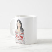 水パーソナライズされた色イメージクリスマスマグ コーヒーマグカップ (正面左)