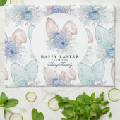 水パーソナライズされた色イースターバニー耳 キッチンタオル (折り畳み)