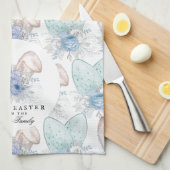 水パーソナライズされた色イースターバニー耳 キッチンタオル (四つ折り)