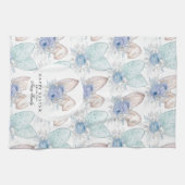 水パーソナライズされた色イースターバニー耳 キッチンタオル (横)