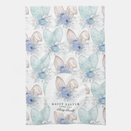 水パーソナライズされた色イースターバニー耳 キッチンタオル