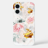 水パーソナライズされた色エアリーフローラアートモノグラム Case-Mate iPhoneケース (裏面)