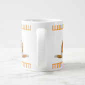 水パーソナライズされた色オレンジキャッストライプト ジャンボコーヒーマグカップ (裏面)