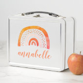 水パーソナライズされた色オレンジレインボー メタルランチボックス (インサイチュ)