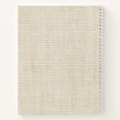 水パーソナライズされた色オレンジ色の花Burlap ノートブック (裏面)