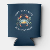 水パーソナライズされた色カニ夏ビーチ航海の 缶クーラー (正面)