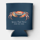 水パーソナライズされた色カニ夏ビーチ航海の 缶クーラー (正面)