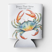 水パーソナライズされた色カニ夏ビーチ航海の 缶クーラー (正面)