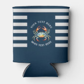 水パーソナライズされた色カニ夏ビーチ航海の 缶クーラー (正面)