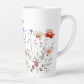 水パーソナライズされた色カラフル野草野 カフェラテマグ (右)