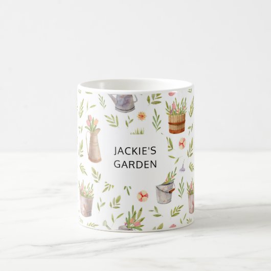 水パーソナライズされた色ガーデニング コーヒーマグカップ (中央)