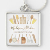水パーソナライズされた色キッチン料理器具 キーホルダー (正面)