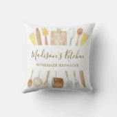 水パーソナライズされた色キッチン料理器具 クッション (裏面)