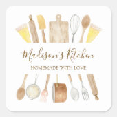 水パーソナライズされた色キッチン料理器具 スクエアシール (正面)