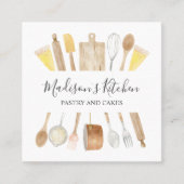 水パーソナライズされた色キッチン料理器具 スクエア名刺 (正面)