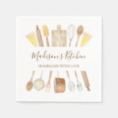 水パーソナライズされた色キッチン料理器具 スタンダードカクテルナプキン (正面)