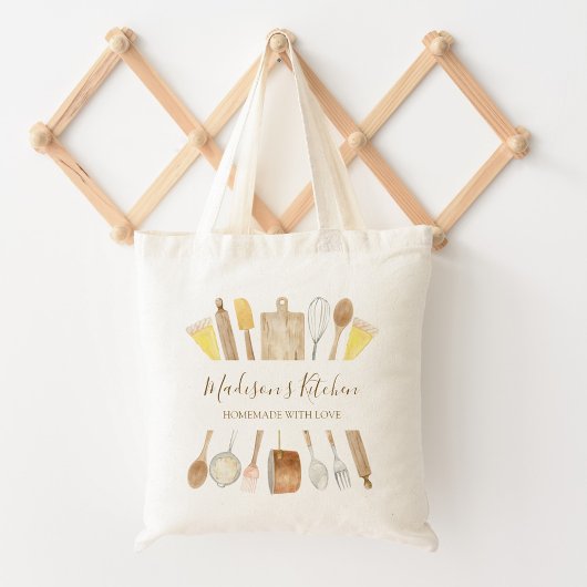 水パーソナライズされた色キッチン料理器具 トートバッグ