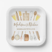 水パーソナライズされた色キッチン料理器具 ペーパープレート (正面)