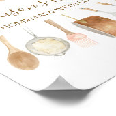 水パーソナライズされた色キッチン料理器具 ポスター (角)